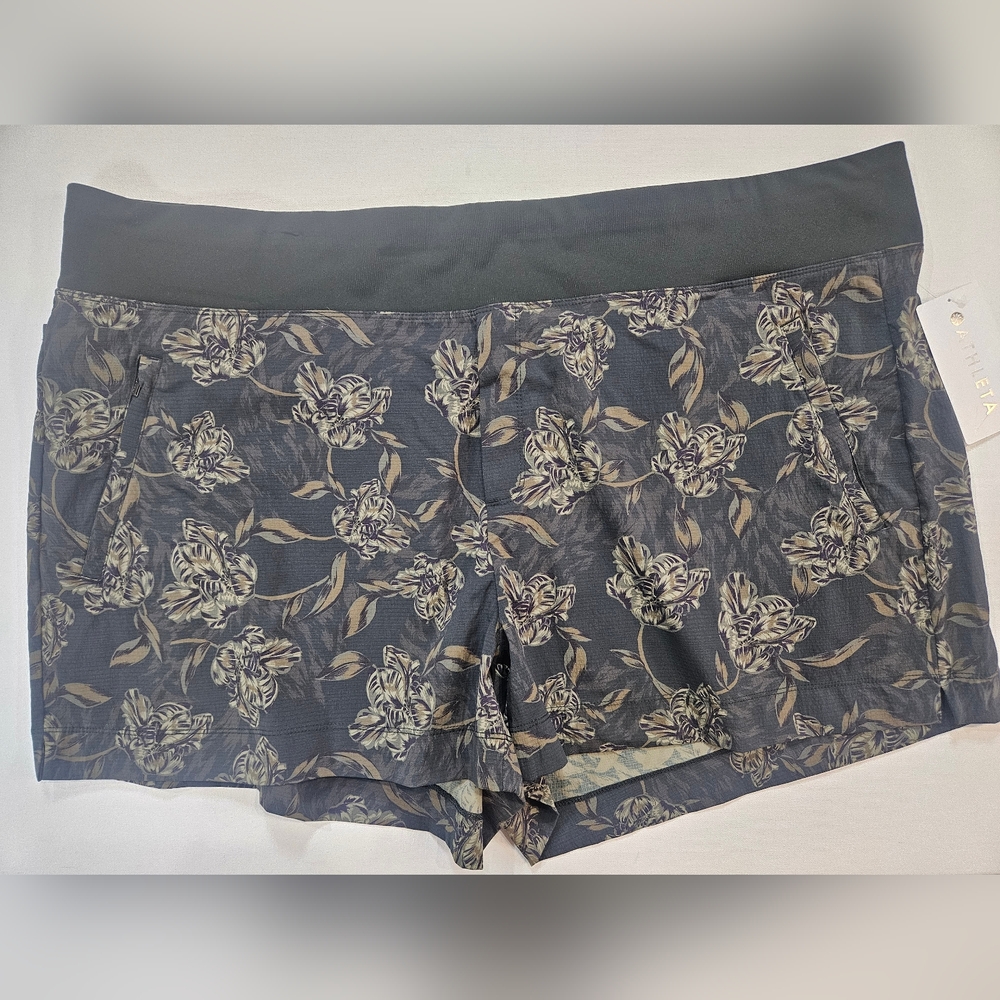 Athleta Trekkie North Short Womens Size 26 Floral Print Yoga Activewear Bottoms